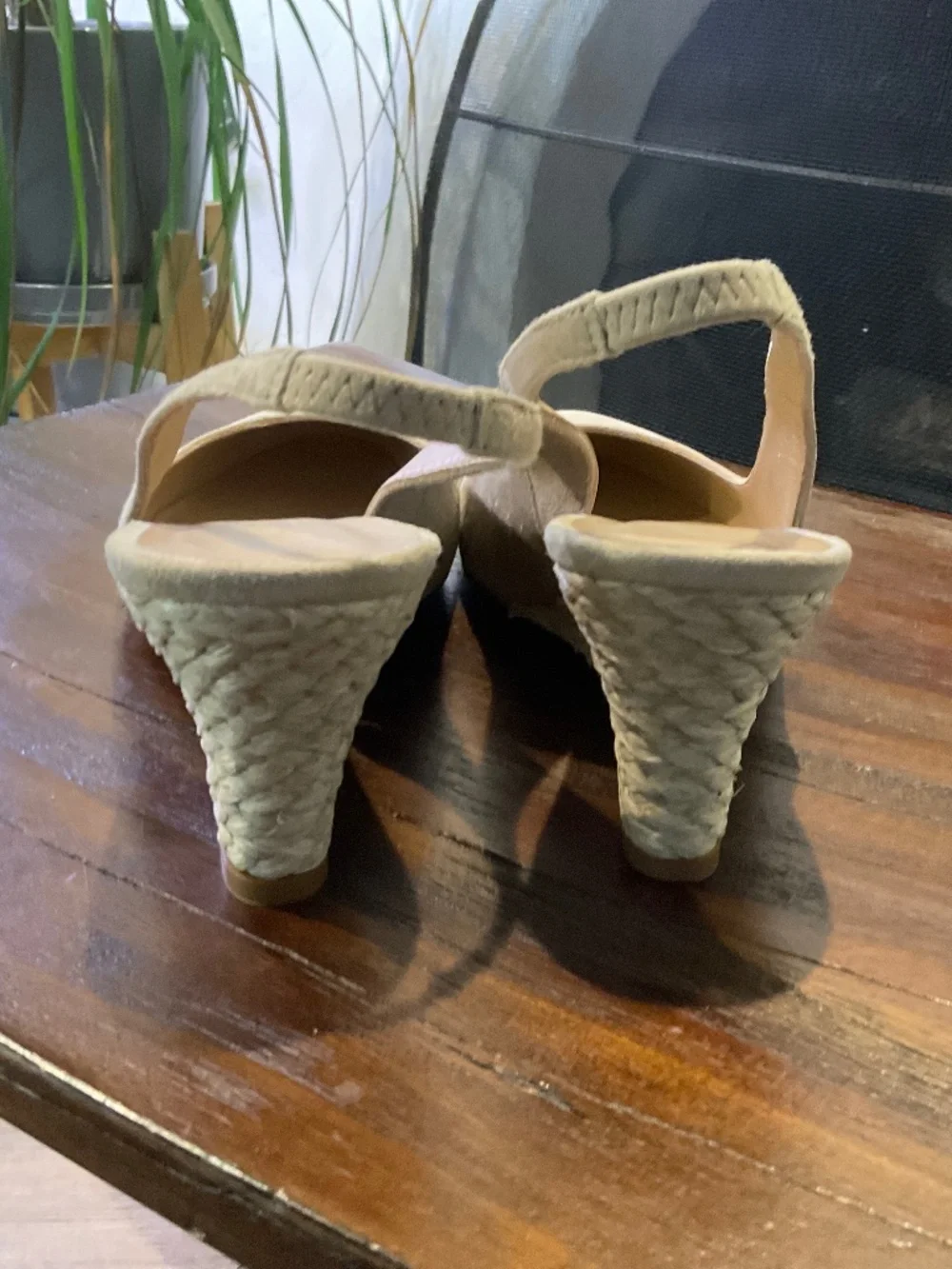 LK Bennett Henny Sling Back Tan Suede Wedge Espadrille EU 38/ US 7-7.5